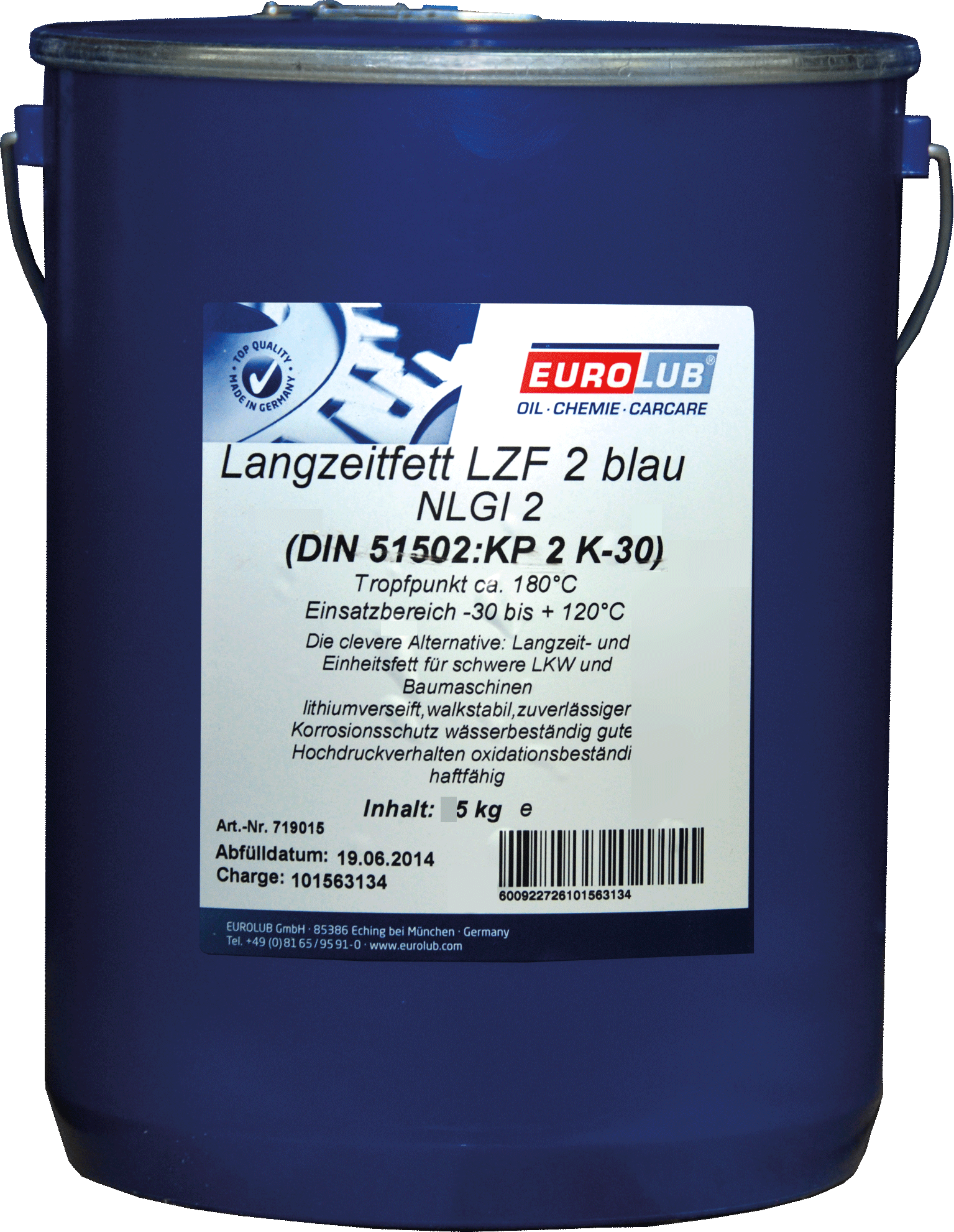 Смазка для авто EUROLUB Langzeitfett LZF 2 blau (универсальная смазка)
